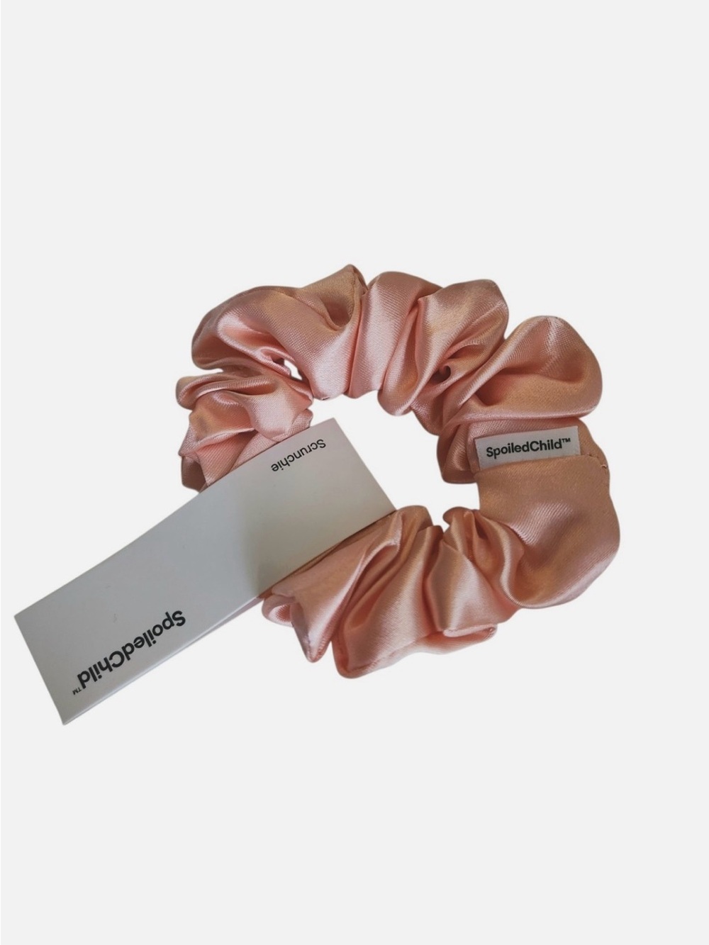 SpoiledChild Peach Satin Scrunchie